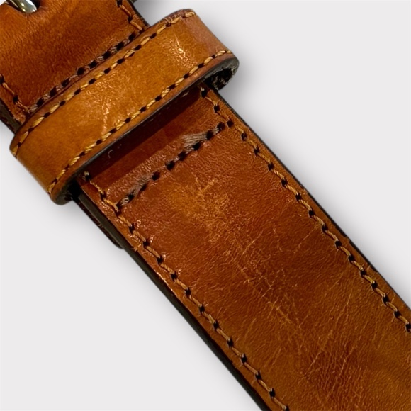 Cognac Leather Belt With Starburst Embroidery Detail | Women’s Size M - Picture 13 of 14